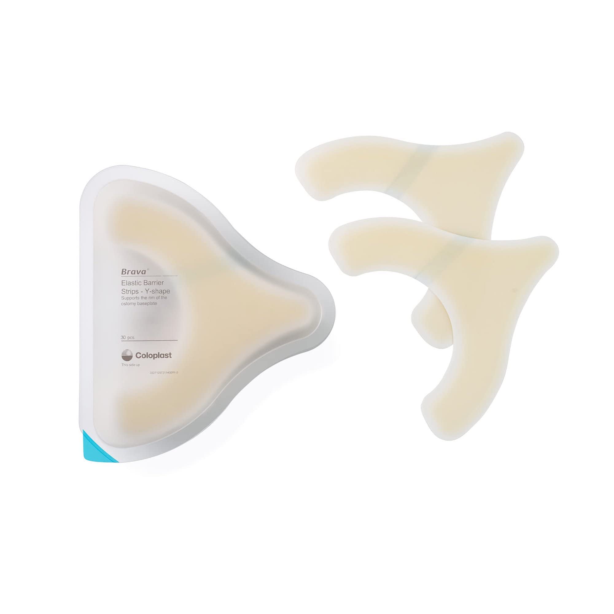 Coloplast Brava elastic strip design reduces roll-up during movement.