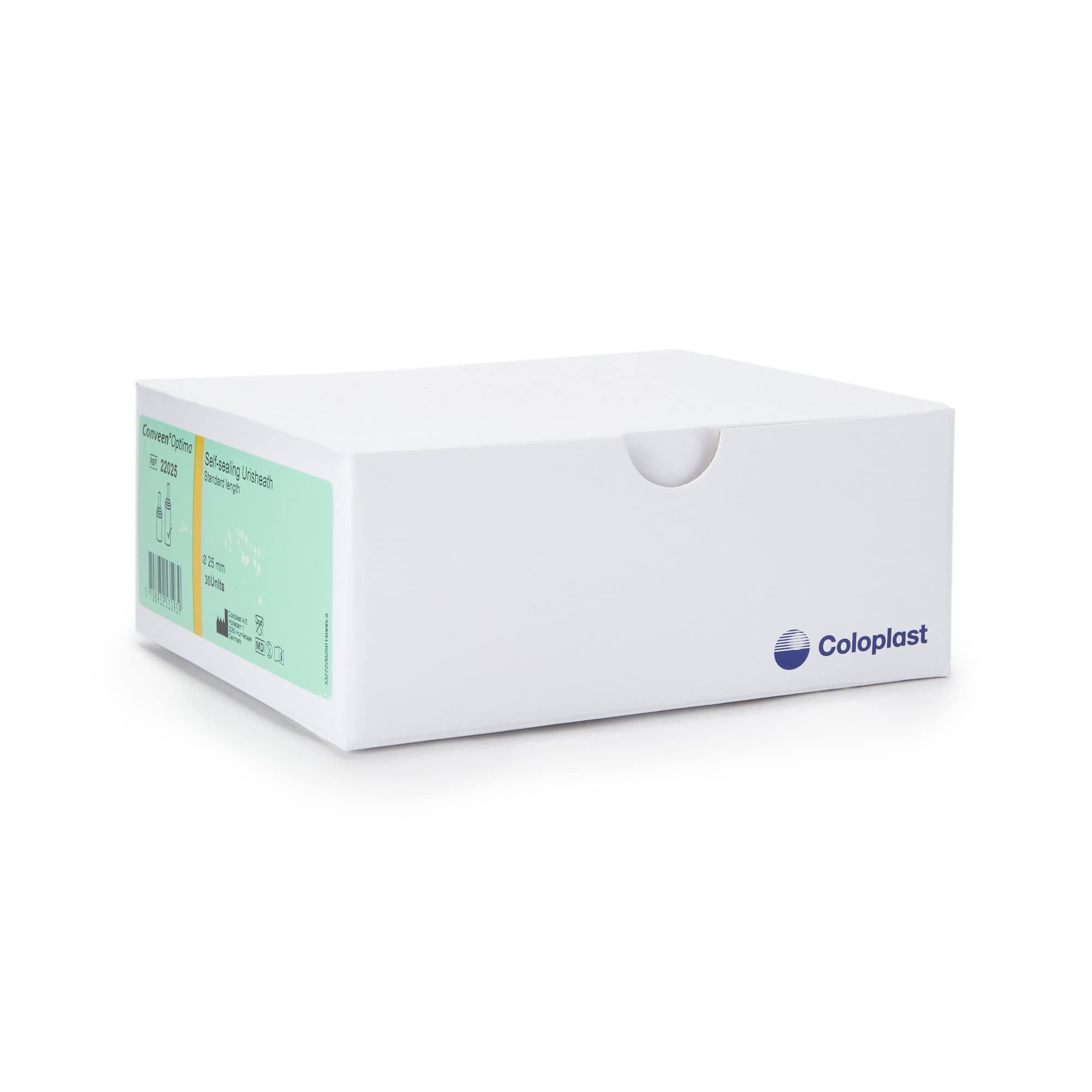Coloplast Conveen Optima PSX silicone external catheter close-up for comfort.