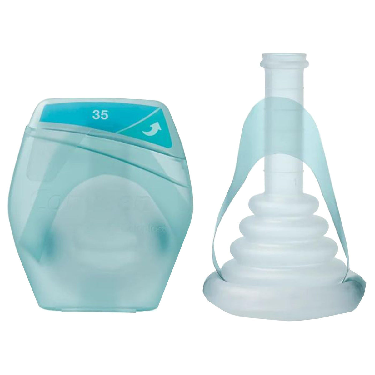 Coloplast Conveen Optima silicone external catheter packaging for discreet portability