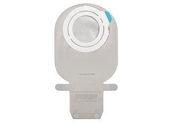 Coloplast SenSura Mio Flex EasiClose ostomy pouch with 50 mm flange for secure drainage.