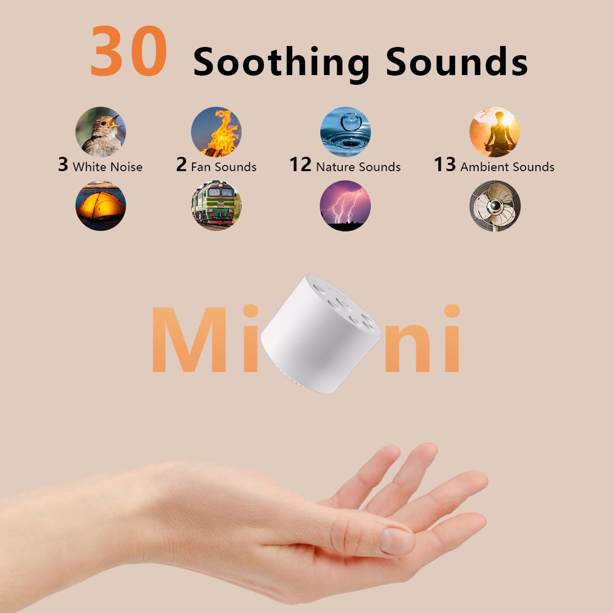 Color Noise Sleep Sound Machine offers 30 soothing sounds for relaxation.
