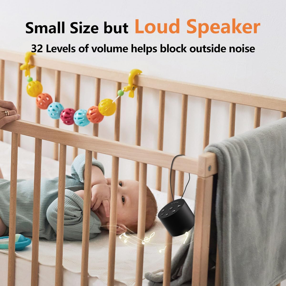 Color Noise Sleep USB charging for flexible power options.