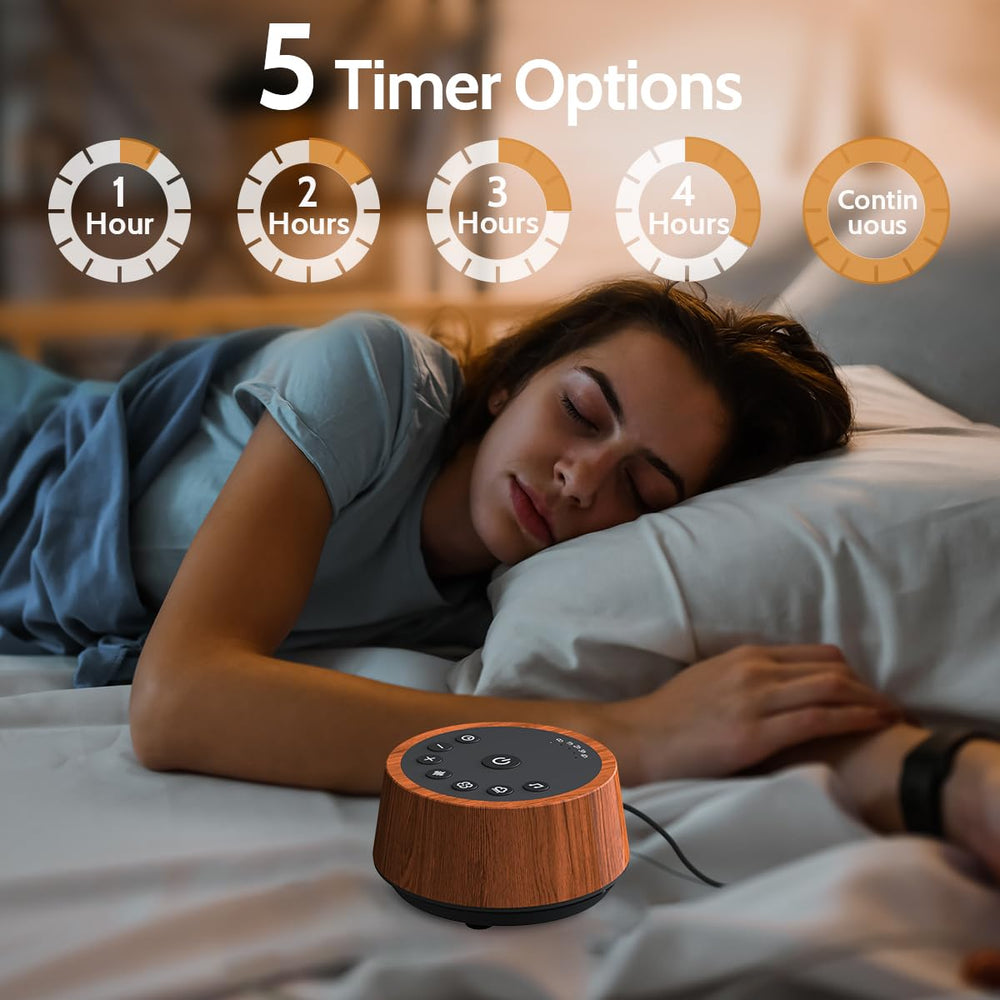 Color Noise Sleep wood side ports highlight simple power and USB connectivity.