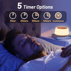 Color Noise sound machine includes 5 timers for automatic playback control.