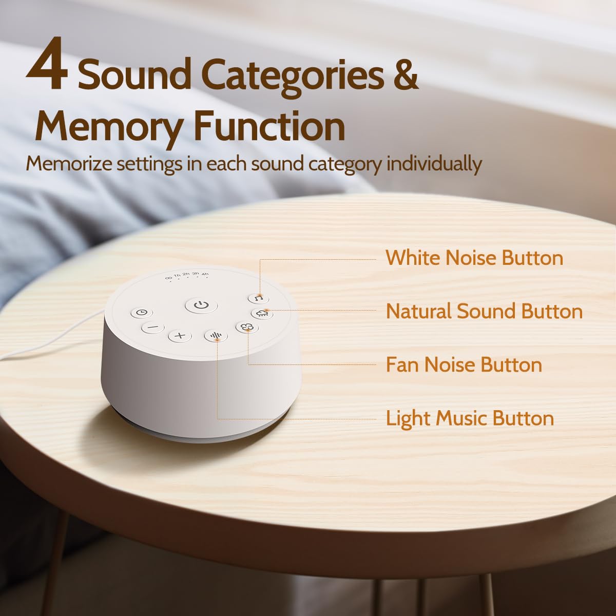 Color Noise sound machine ambient light view illustrating soothing glow for kids' bedtime routines