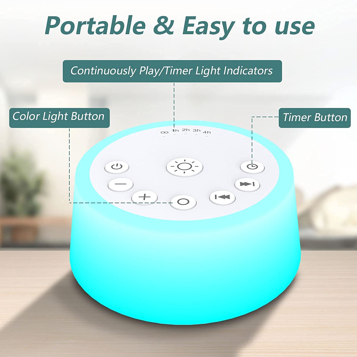 Color Noise ideal for kids and babies with gentle night illumination