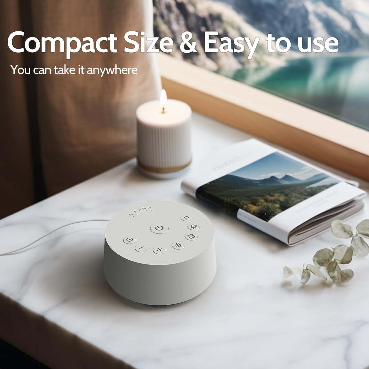 Color Noise sound machine illustrated sound categories highlighting variety for sleep, focus, and relaxation