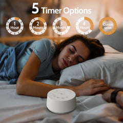 Color Noise sound machine timer settings image reflecting flexible scheduling options for adults and kids