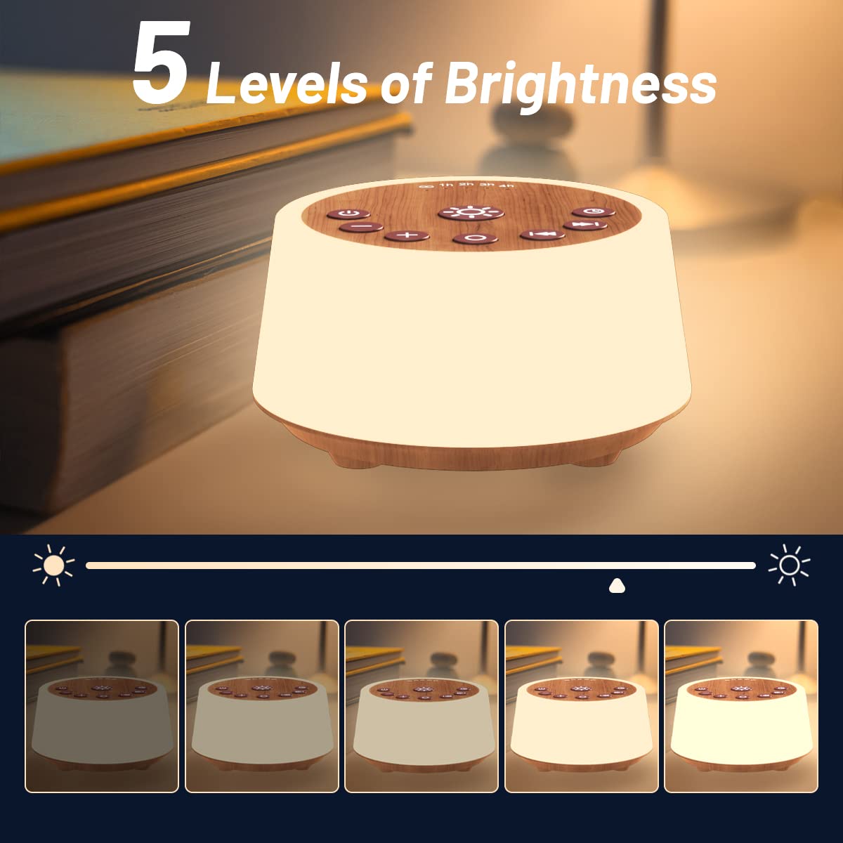 Color Noise sound machine includes adapter and USB for easy charging.