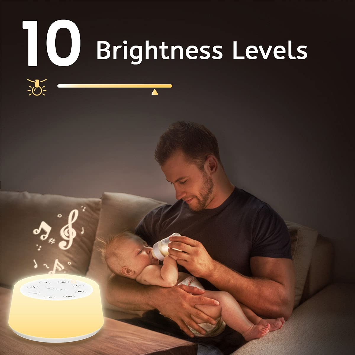 ColorsNoise 12 color night light demonstrates adjustable brightness