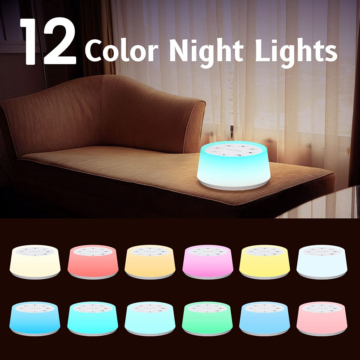 ColorsNoise sound options display highlighting 30 soothing sounds