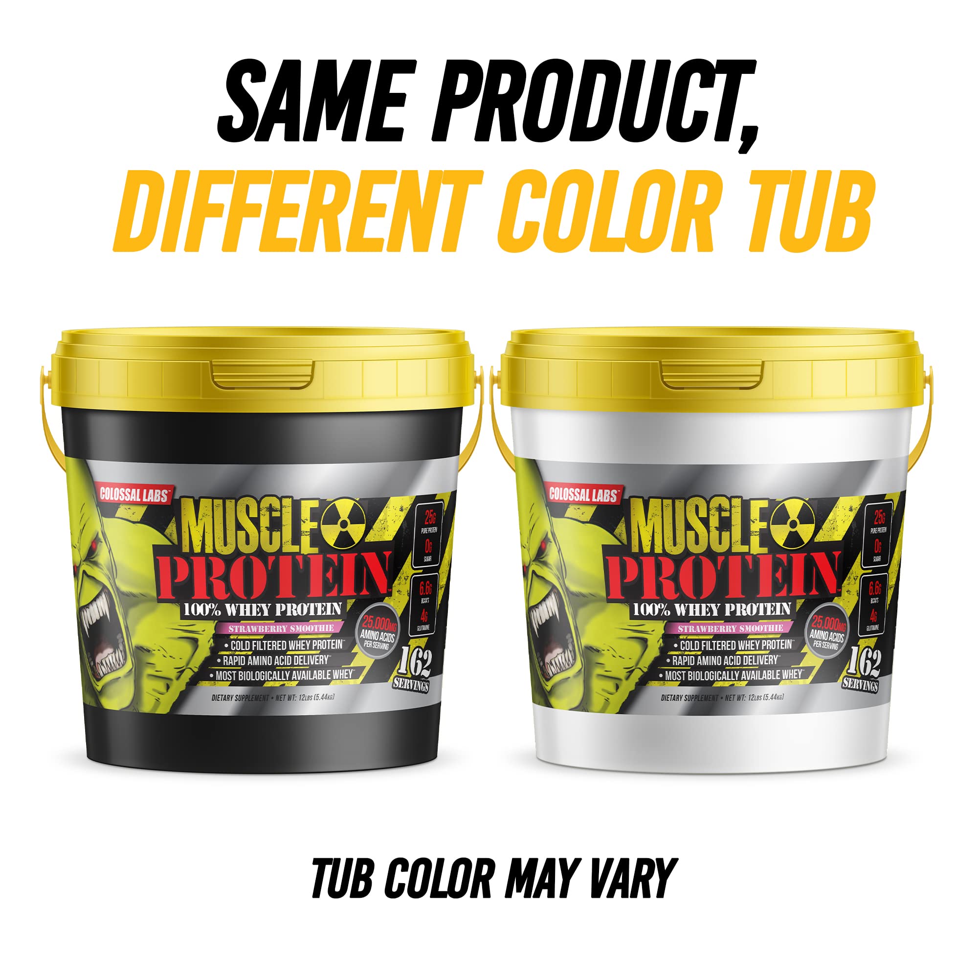 COLOSSAL LABS Muscle Whey Vanilla measuring scoop ensures accurate dosing