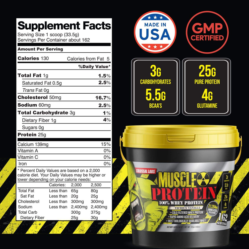 COLOSSAL LABS Muscle Whey Vanilla mix in milk for quick protein
