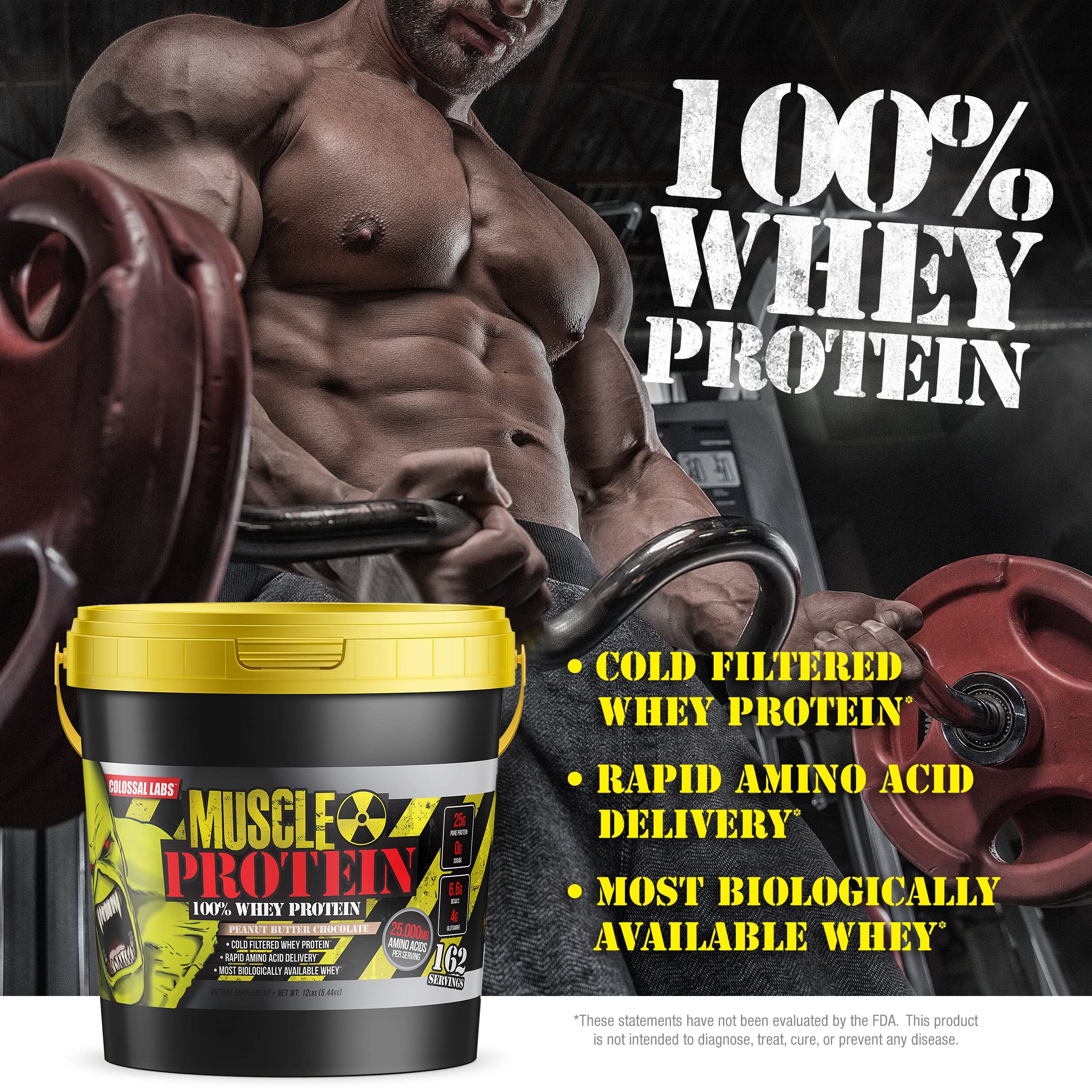 COLOSSAL LABS Whey Powder highlights 6.6 g BCAAs for amino acid support