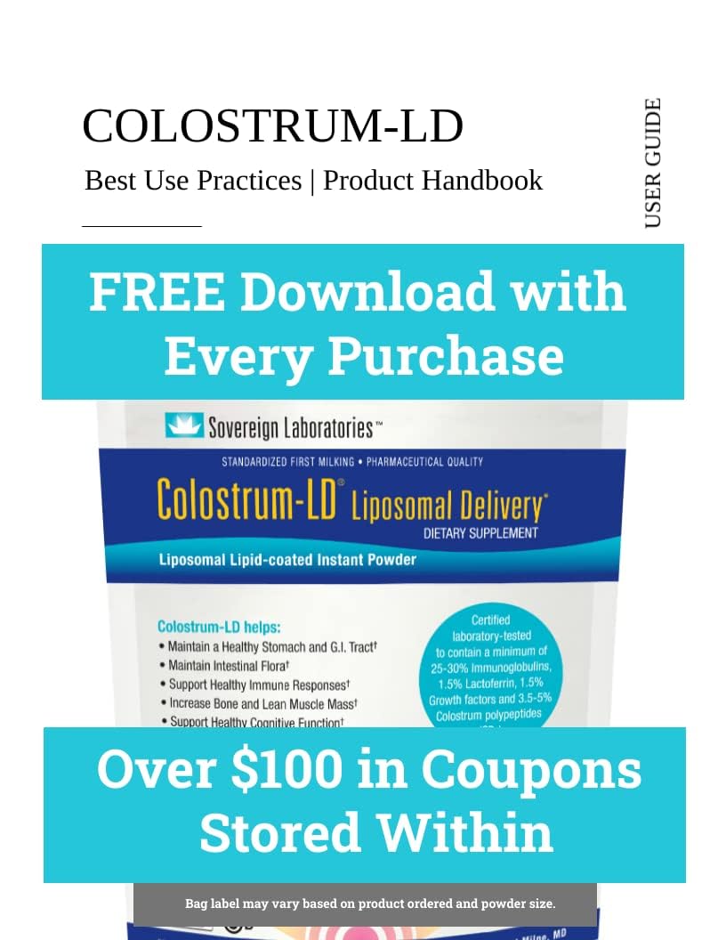Colostrum-LD lactoferrin growth factors graphic points to bioactive constituents