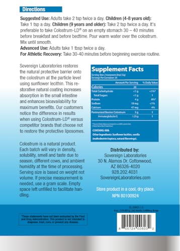Colostrum-LD powder tub closeup highlighting premium components for digestive comfort