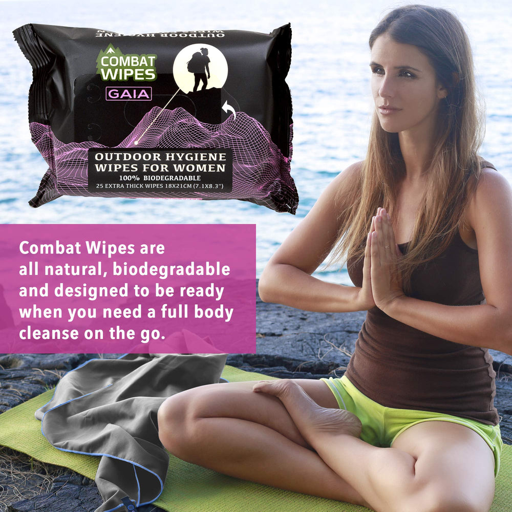 Combat Wipes Gaia 7-1 by 8-3 inch wipes for outdoor use