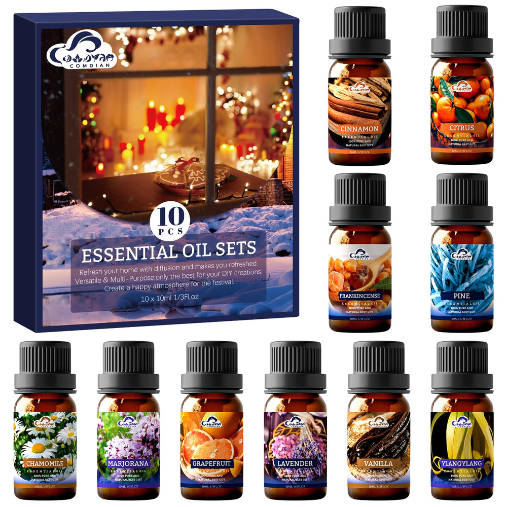 Conjunto de aceites esenciales Comdian con frascos ámbar para ambientar el hogar