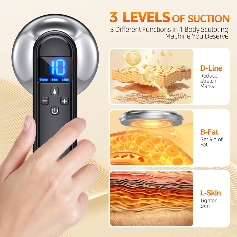 COMEBY Body Sculpting Machine in hand highlights portable wireless convenience for travel or gym sessions.