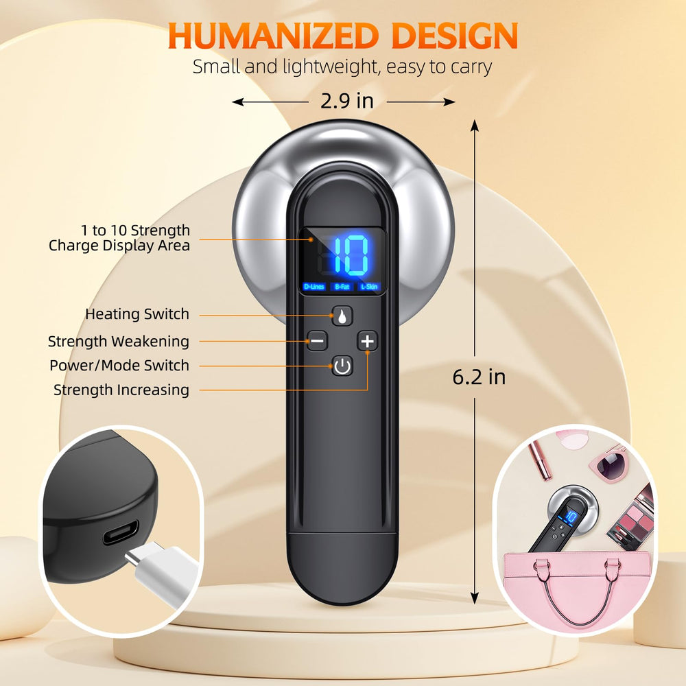 COMEBY Body Sculpting Machine thermostat display emphasizes consistent warmth for relaxing muscle tension.