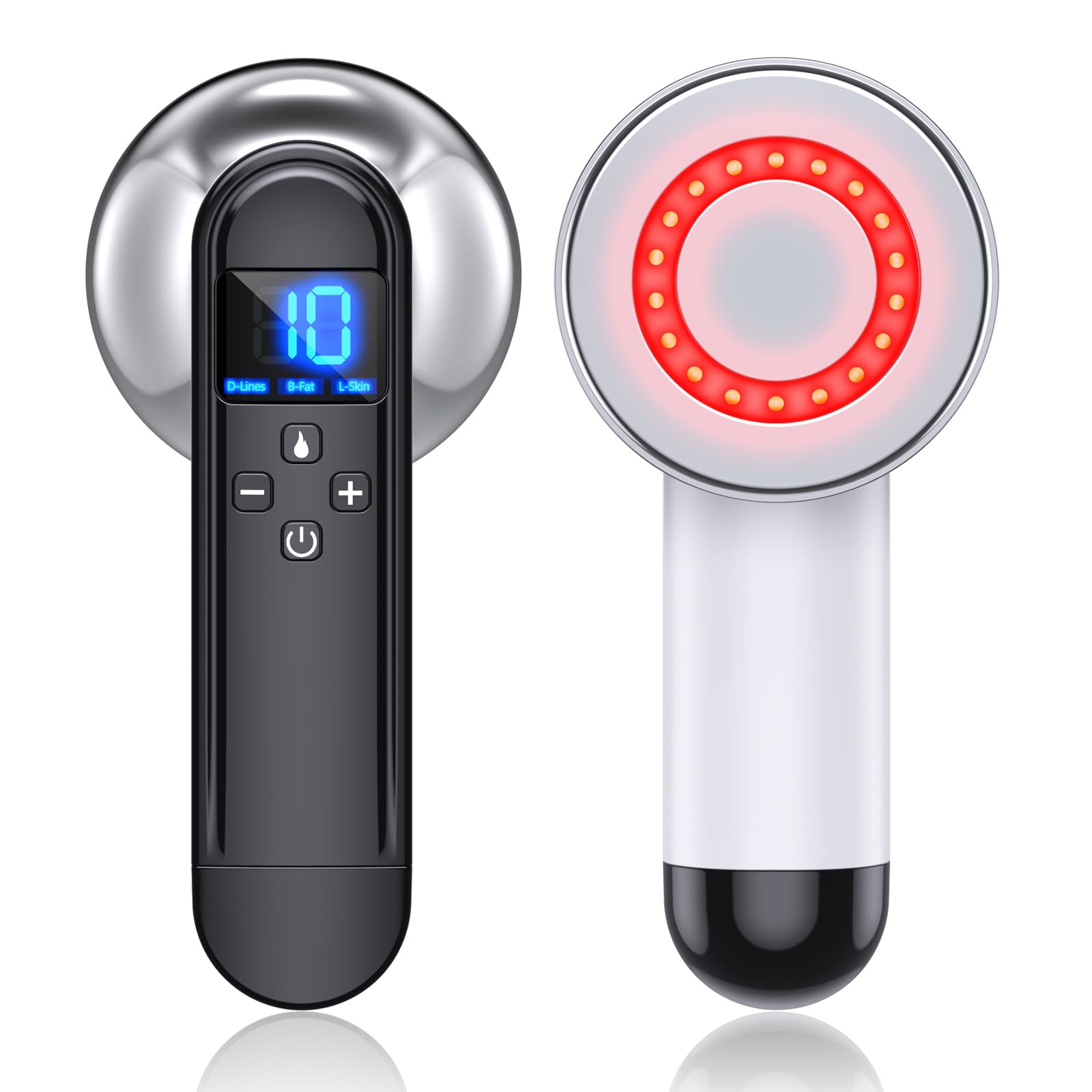 COMEBY Body Sculpting Machine top view shows a sleek handheld design for easy at-home use.