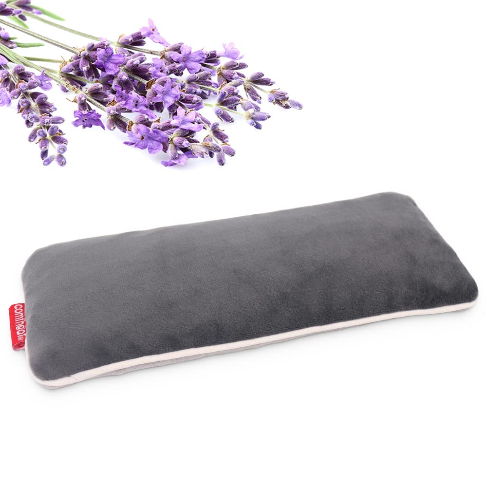 Almohada ocular Comfheat con lavanda y peso para relajación suave.