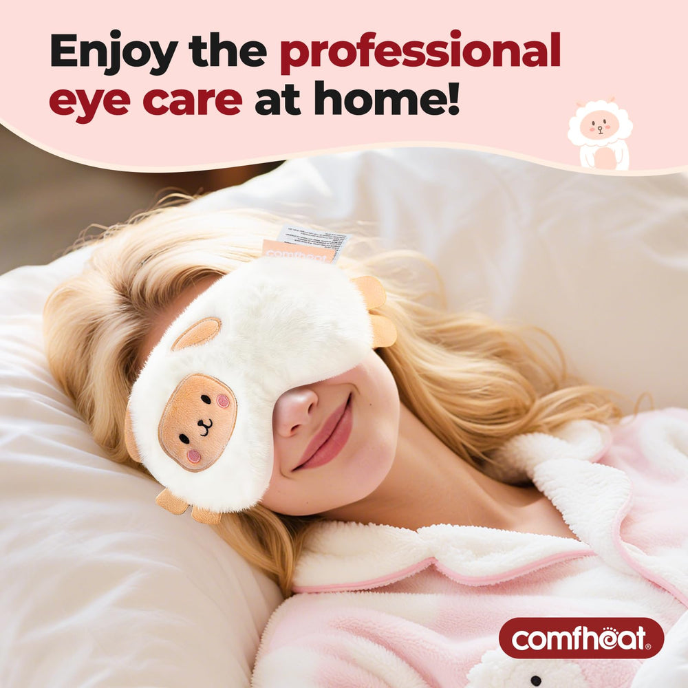 Comfheat eye pillow with removable washable cover for easy care