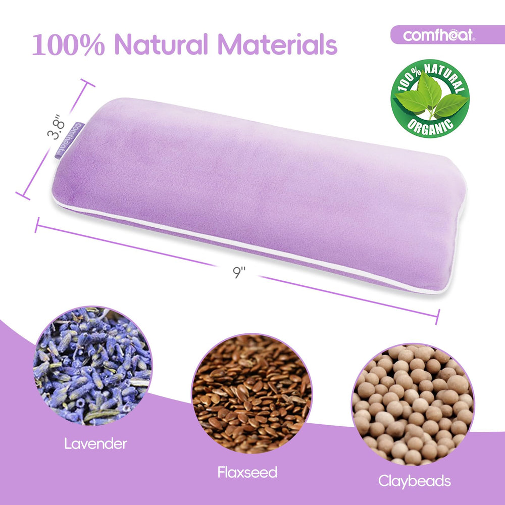 Comfheat microwave hot compress provides moist heat for eye comfort.