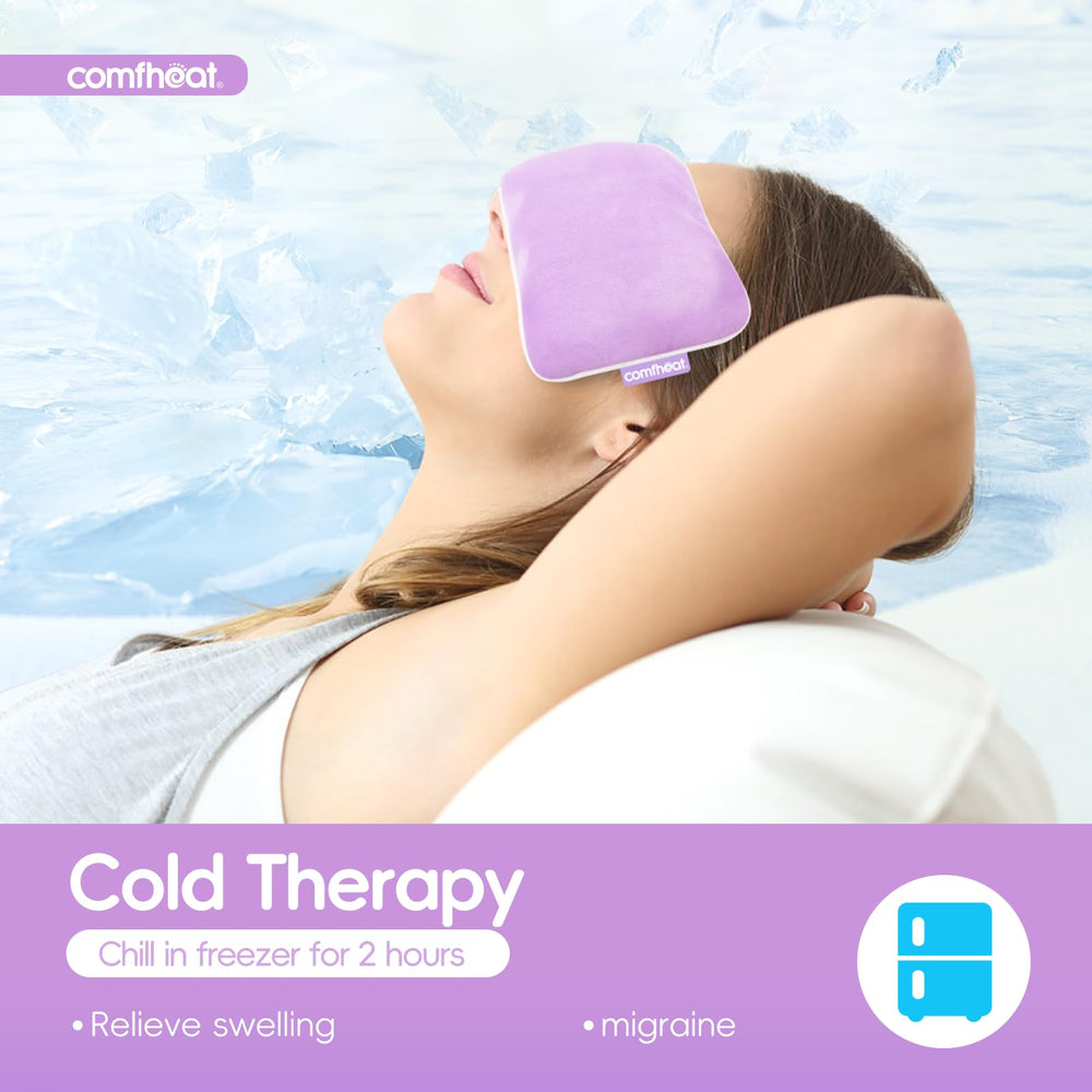 Comfheat relaxation eye pillow supports calm during meditation or yoga.