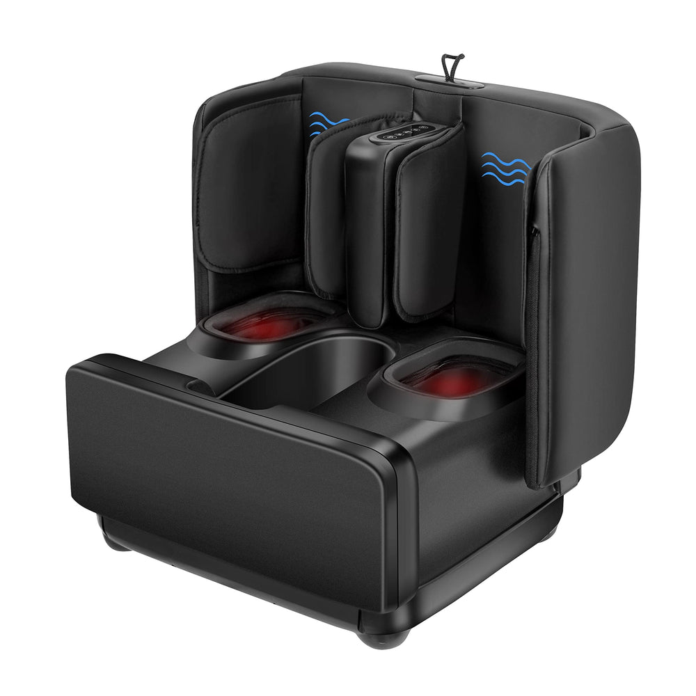 COMFIER 2-in-1 foot massager folded as a plush ottoman for resting feet
