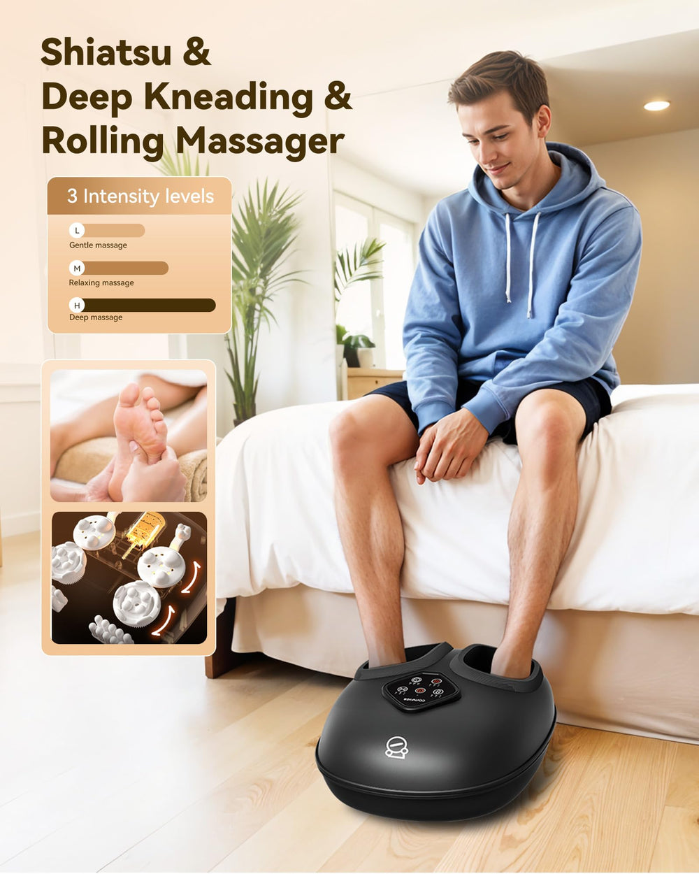 COMFIER 360-degree compression massage delivers full-foot relief after long days.