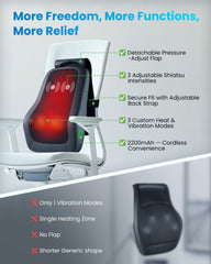 COMFIER 4D kneading nodes deliver lifelike pressure across the back.