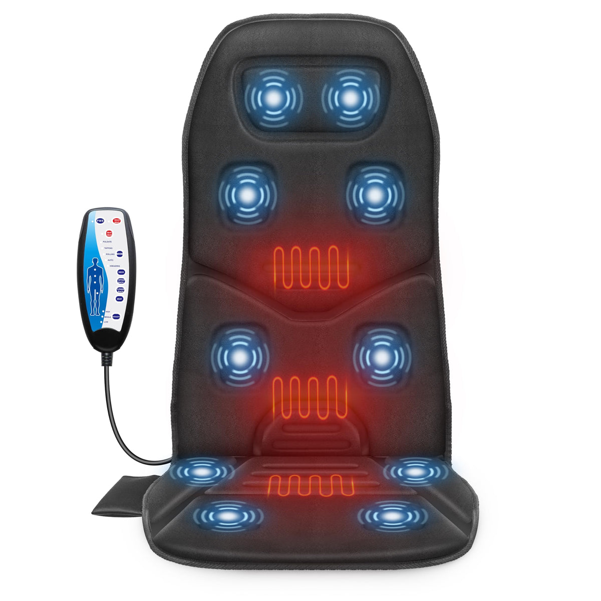 COMFIER back massager chair waist area delivers deep vibration for tired muscles.
