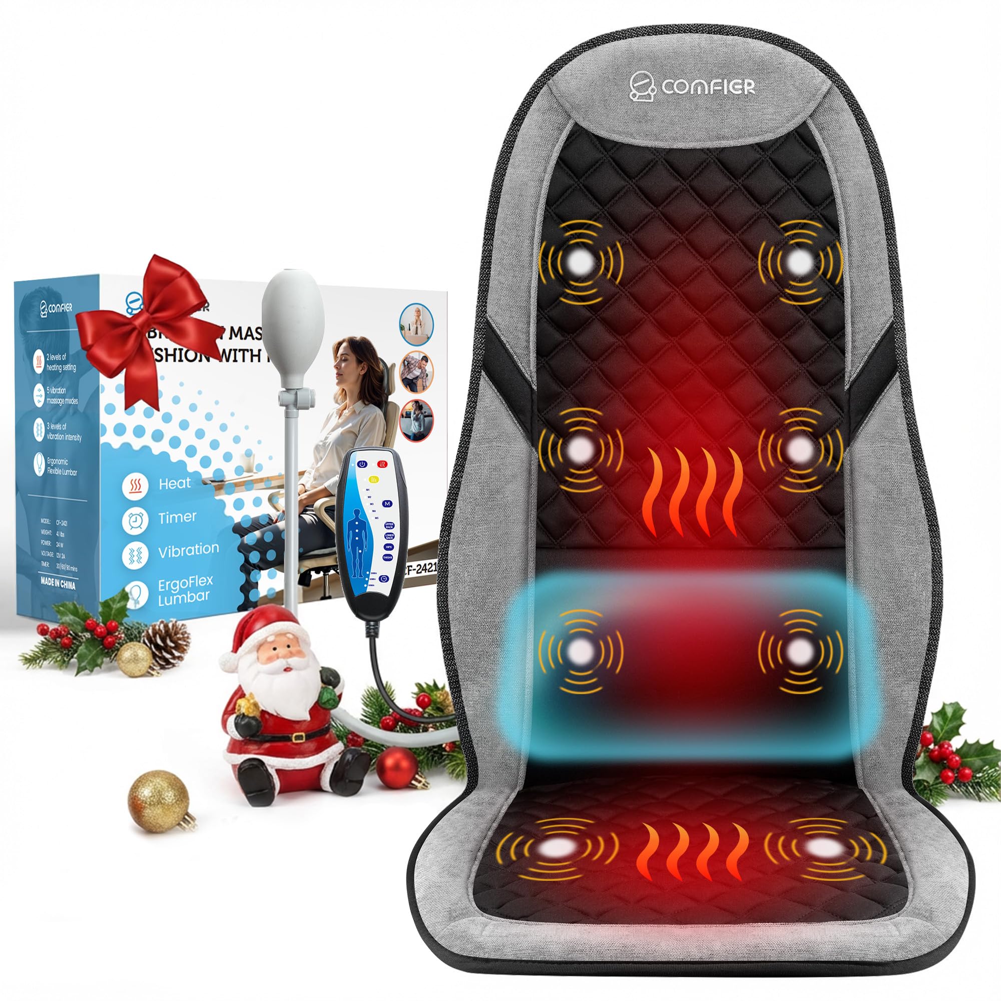 COMFIER back massager with heat targets upper back tension for daily relief.