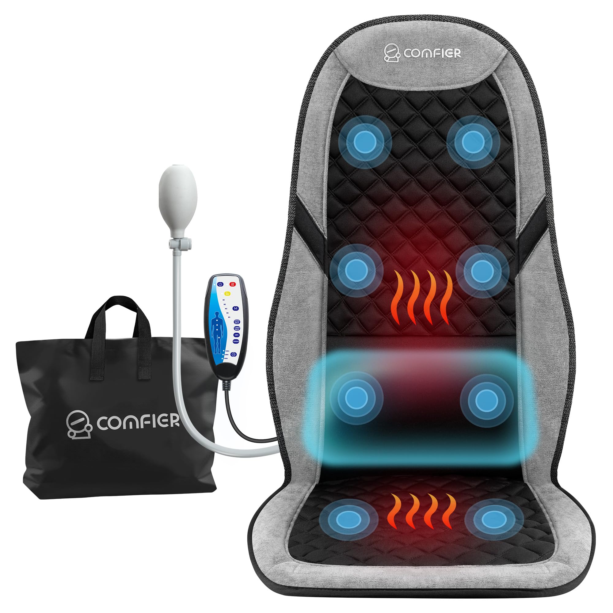 COMFIER back massager with heat delivering targeted back comfort at the desk