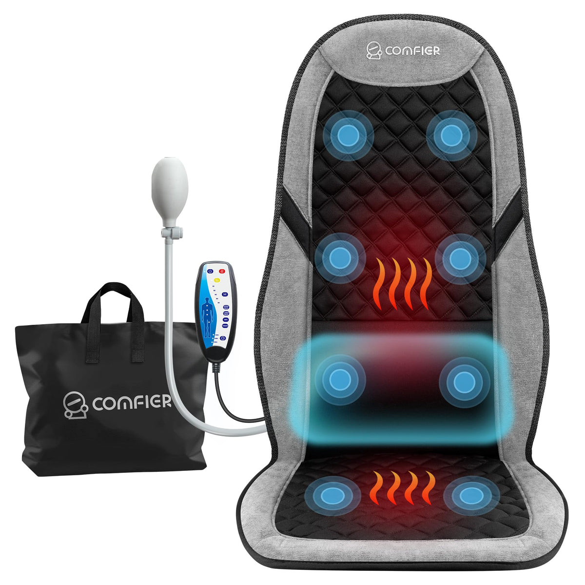 COMFIER back massager with heat delivering targeted back comfort at the desk