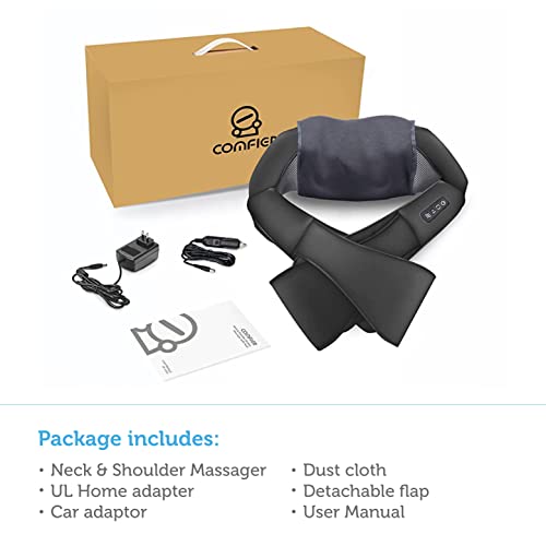 COMFIER black sleek massage pillow for home and travel use