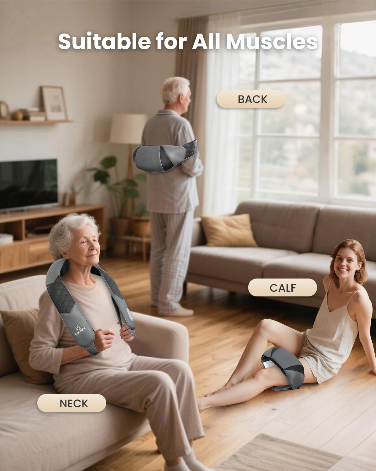 COMFIER car adapter enables massage during travel.