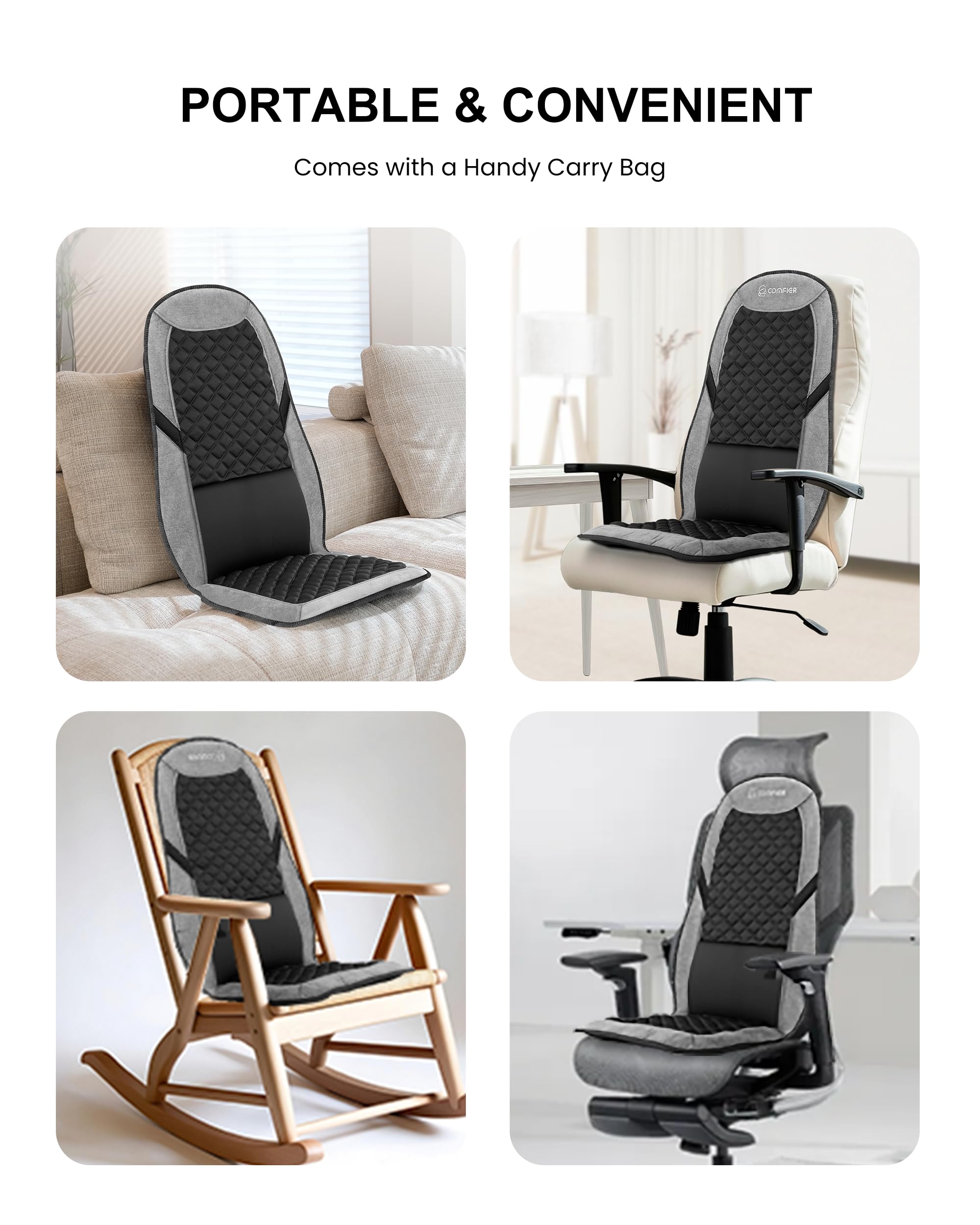 COMFIER chair-massage pad fits most office chairs for desk relief.
