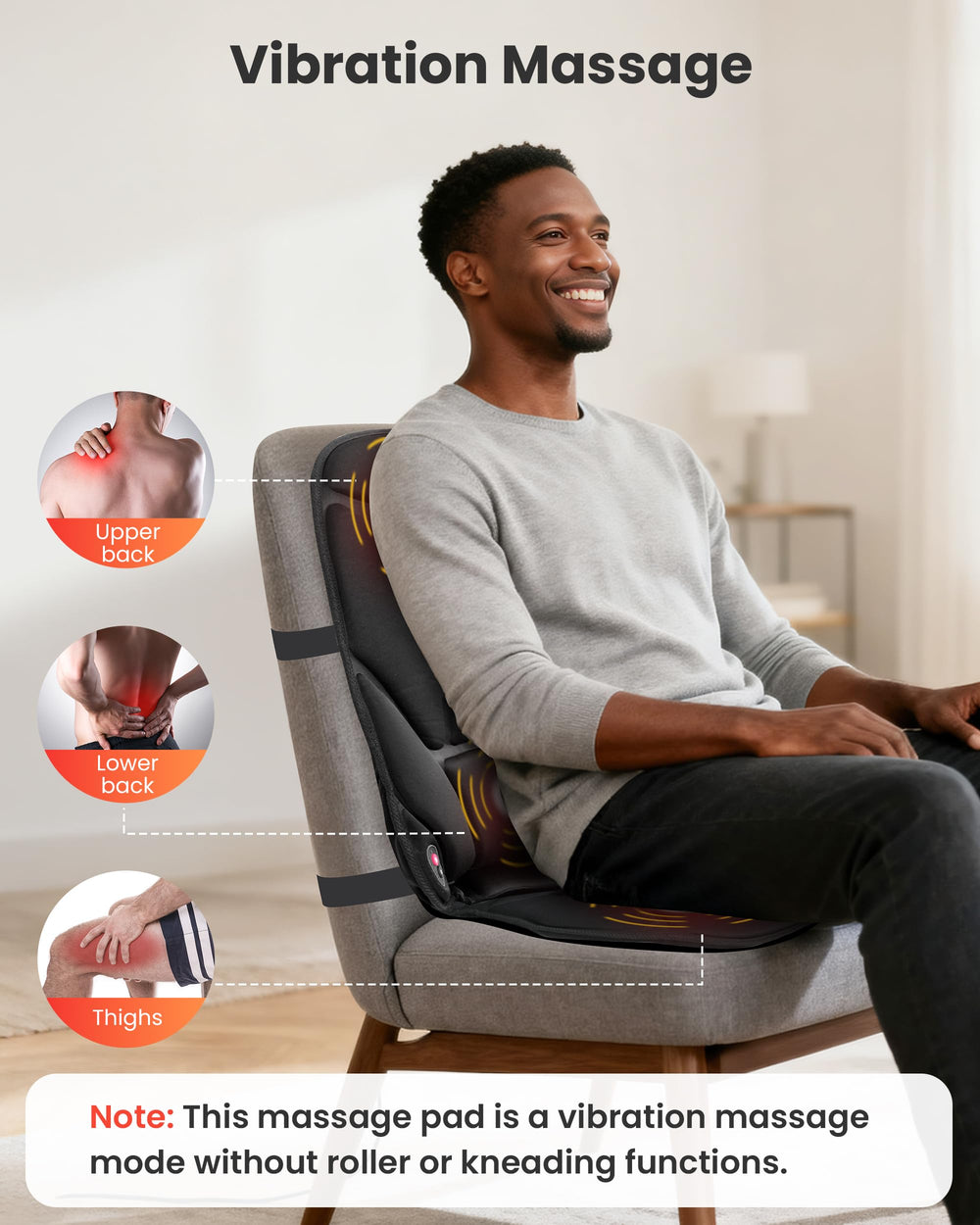 COMFIER chair pad with vibration motors targets back and hips for fatigue relief.