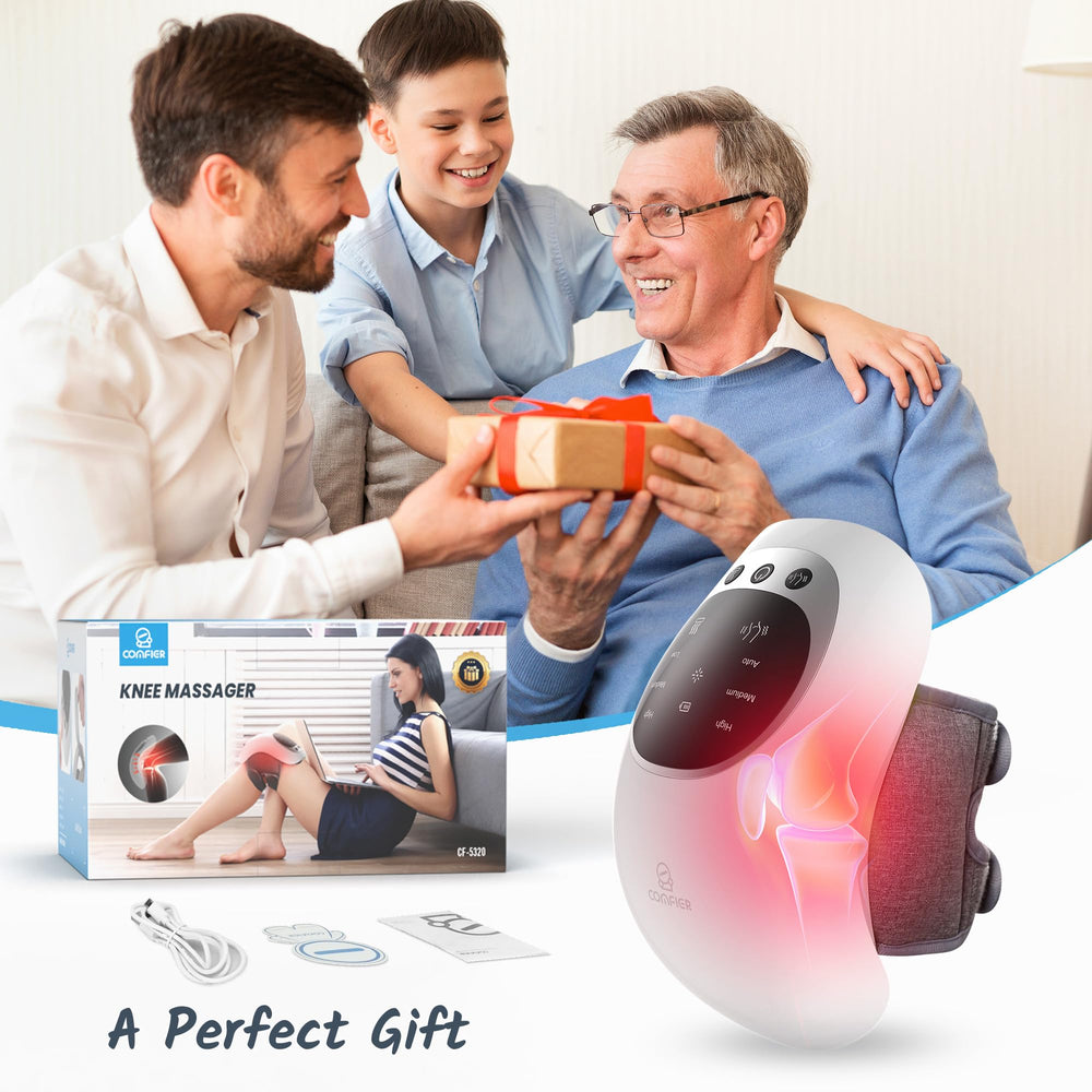 COMFIER compact, lightweight knee massager suitable for travel.