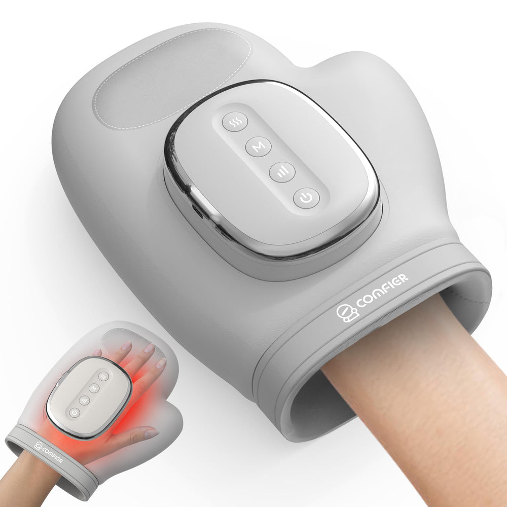 COMFIER cordless hand massager in heat mode soothing tired hands for quick warmth
