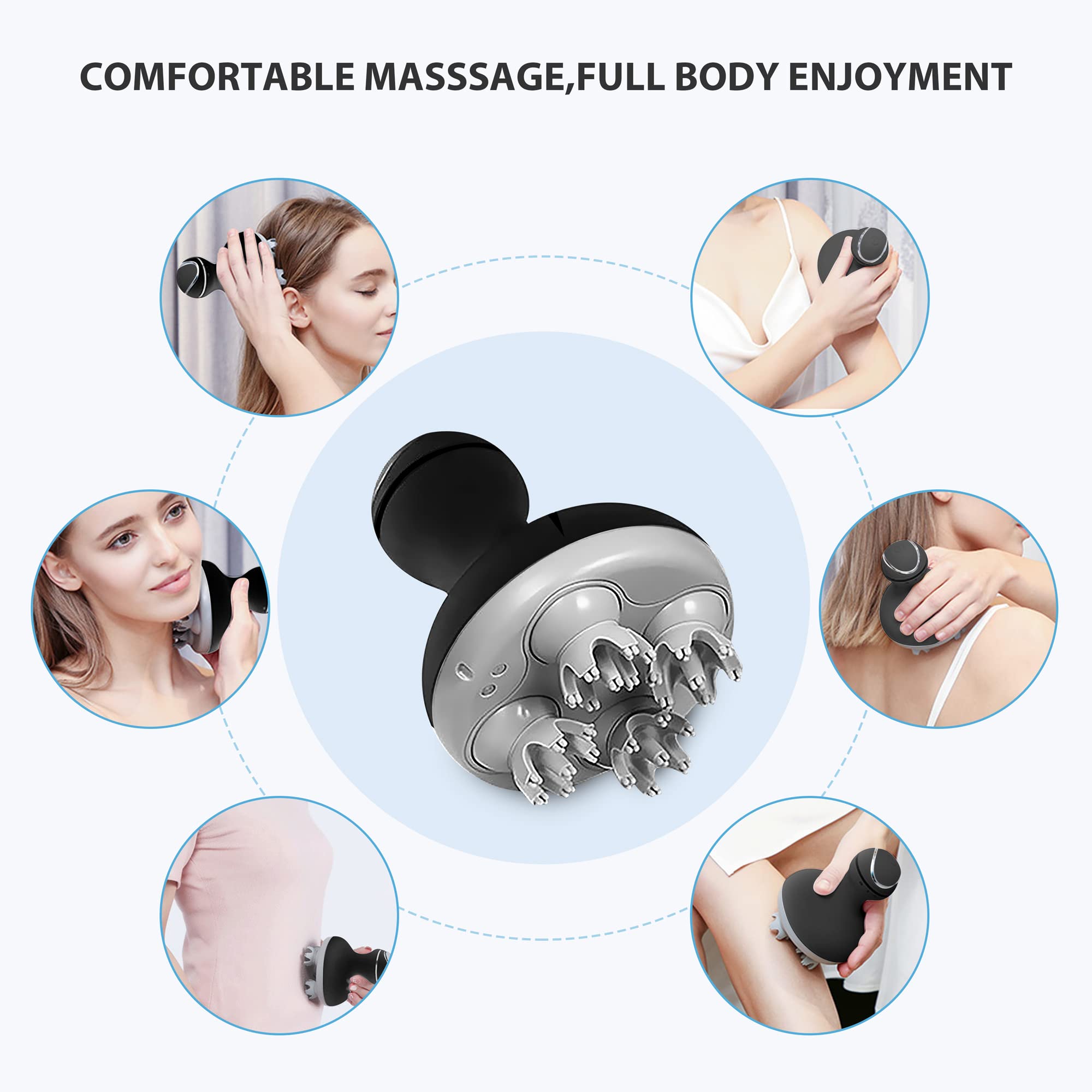 COMFIER cordless rechargeable head massager with base for room to room use