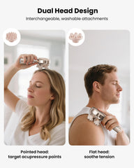 COMFIER dual-head design with flat and pointed tips targets scalp tension.