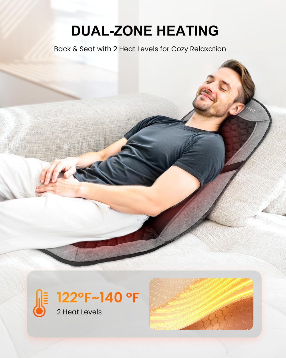 COMFIER dual-zone heating for back and seat warmth
