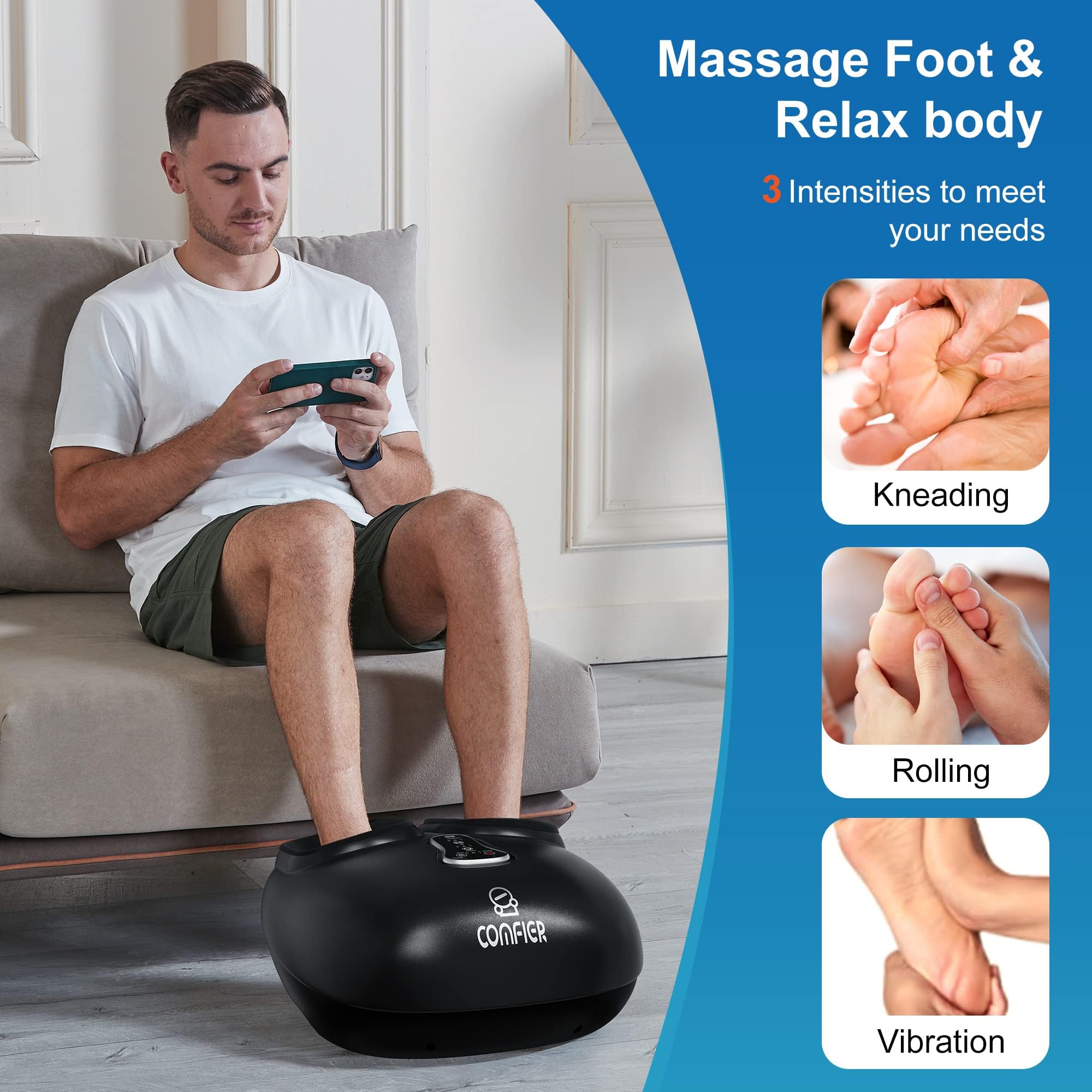 COMFIER Foot Massager offers full-foot compression for targeted comfort.