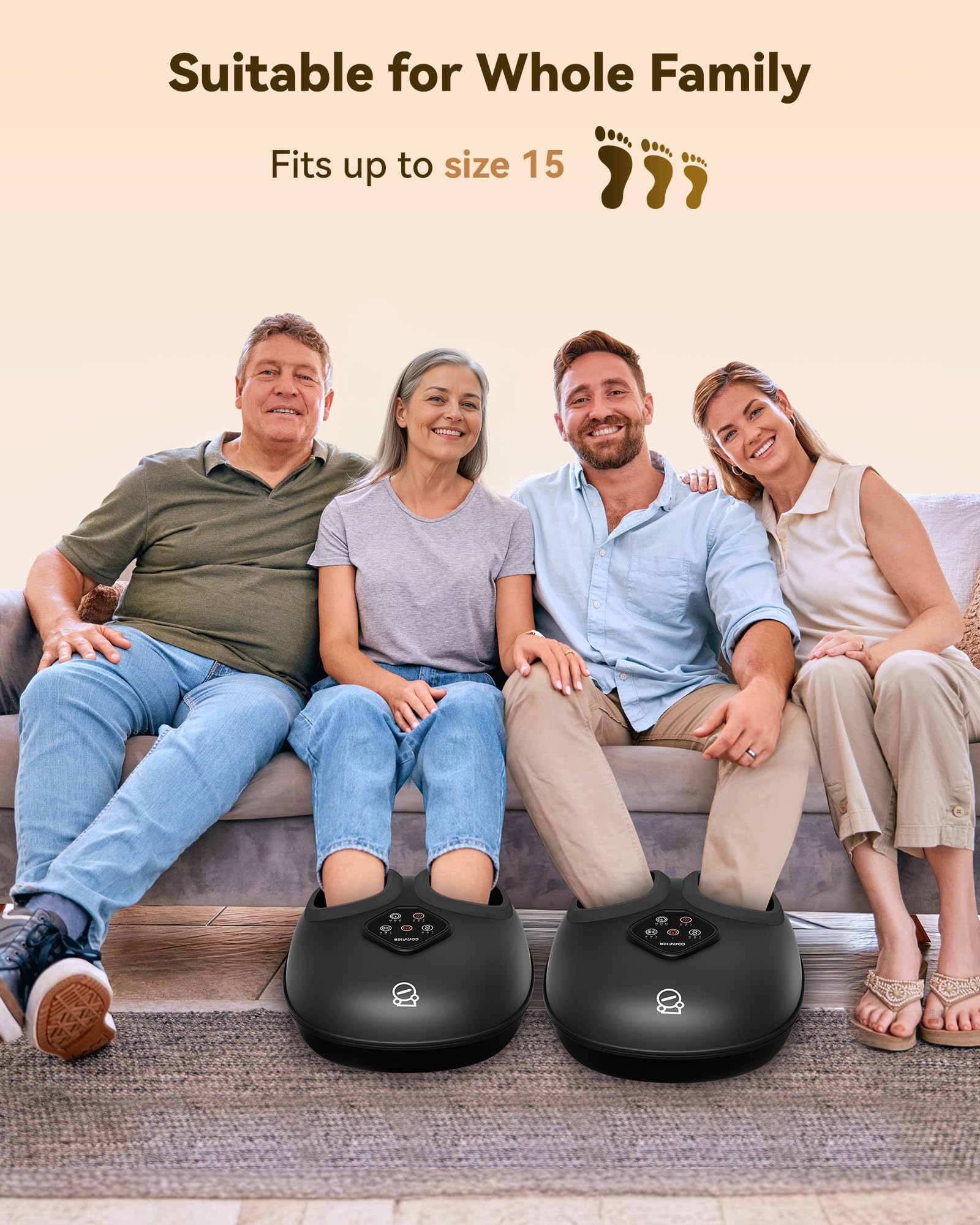 COMFIER foot massager rapid heat reaches warmth in 30 seconds.