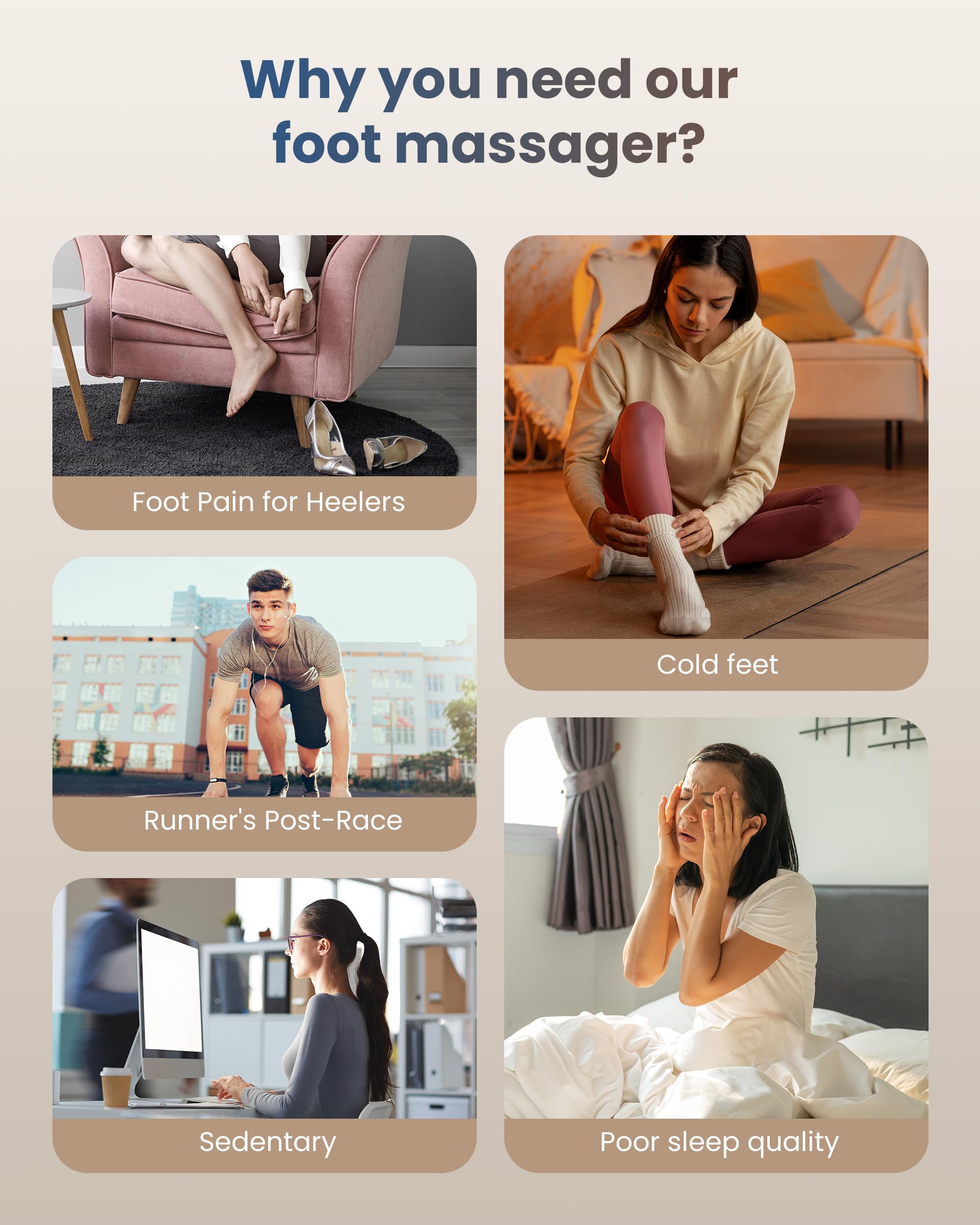 COMFIER foot massager with piano-key design for simple operation