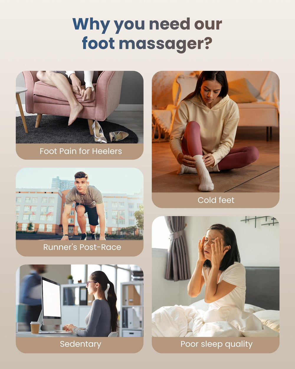 COMFIER foot massager with piano-key design for simple operation