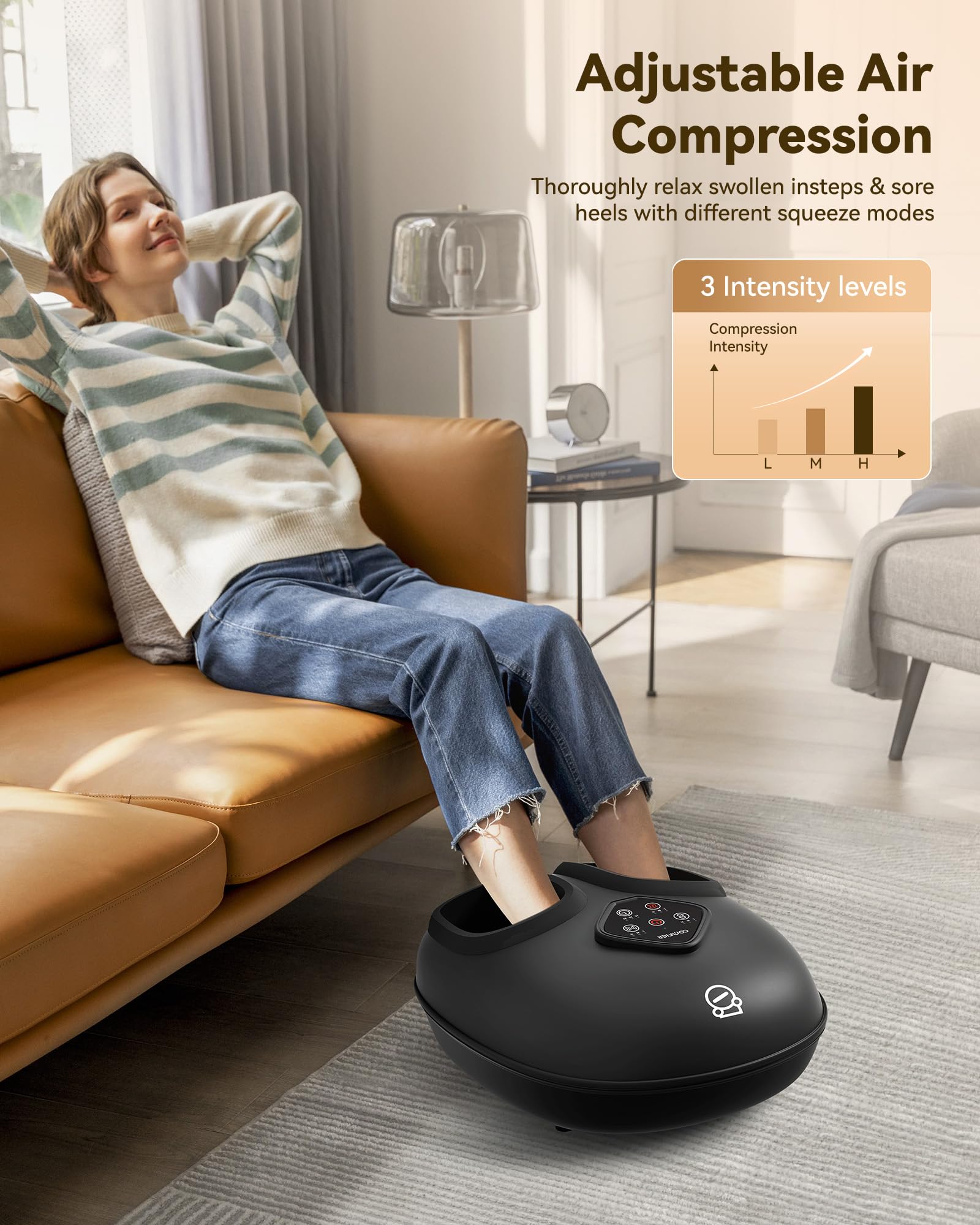 COMFIER removable foot covers simplify cleaning after use.